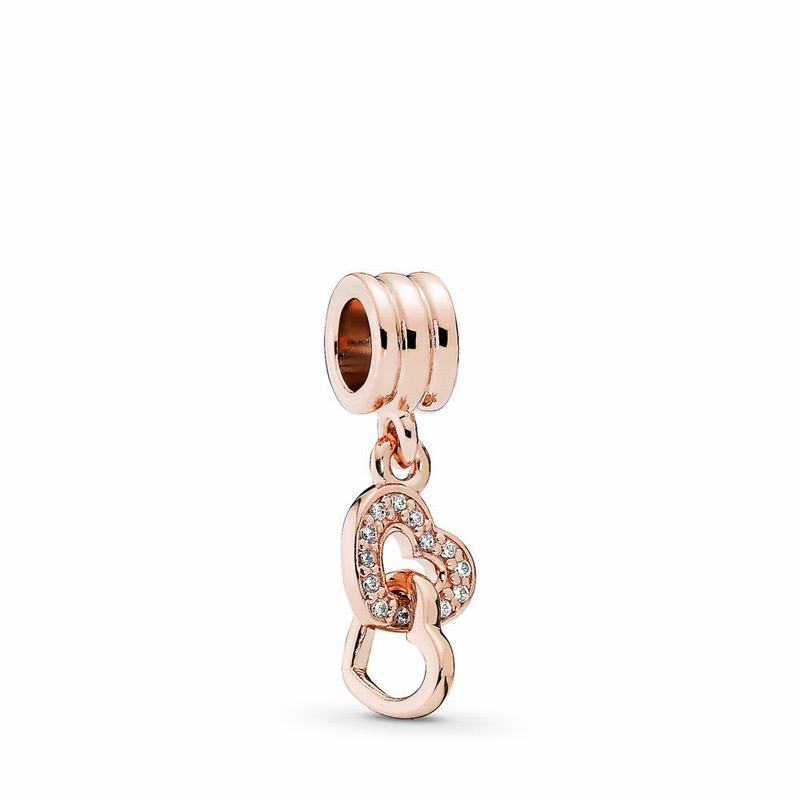 Pandora Rose™ Interlocking Love Dangle Charm - Pandora Rose/Cubic Zirconia - Canada | HY5551ZH